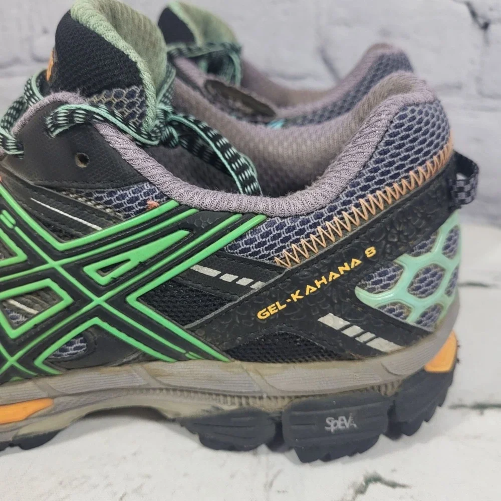 Asics Womens Gel Trabuco 6 Trail Running Shoes‎ Size 6.5 Gray & Green
